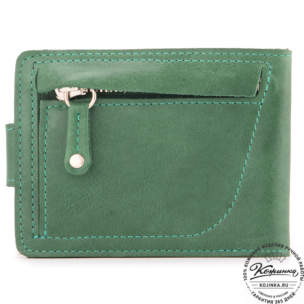  Кожаное портмоне Италия (зеленое) 